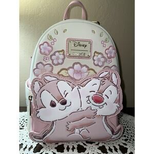 Loungefly Disney Chip ‘N Dale Cherry Blossom Sakura Flower Floral Mini Backpack